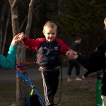 Elam taking a risk: slack lining